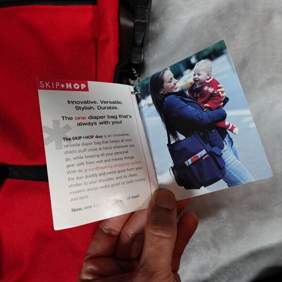 Vintage Skip Hop Diaper Bag Over The Shoulder w/ Changing Pad Red 2004 - Picture 4 of 10